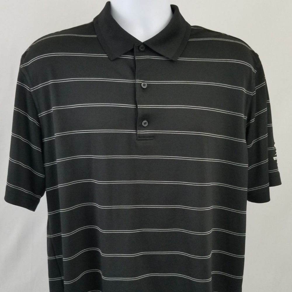 Greg Norman Black Striped Golf Polo